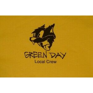 Green Day Tour Black Cat Billie Joe Armstrong Local Crew XL T-Shirt